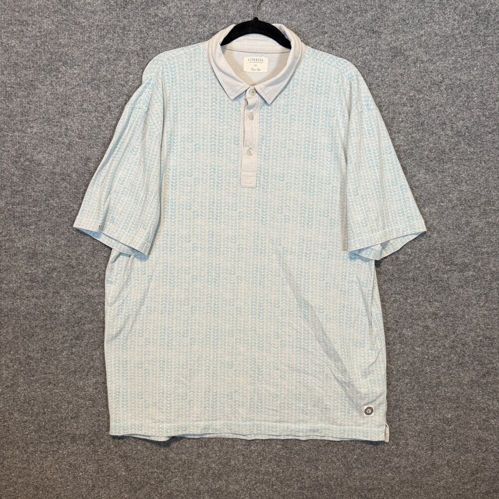 Link Soul Shirt Mens XL Blue Short Sleeve Comfort Performance Stretch Golf Polo